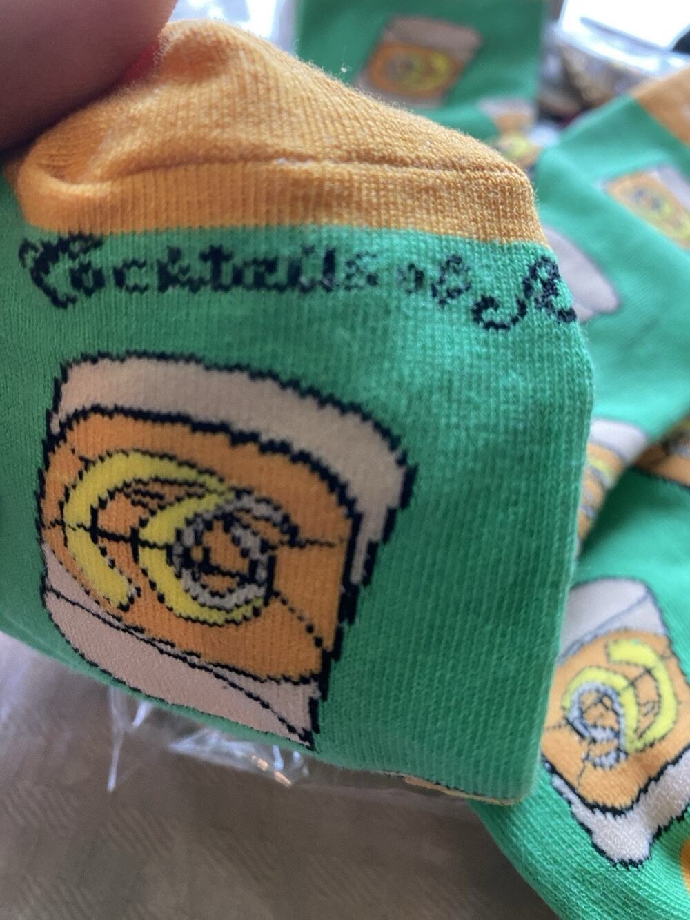 Bacchus 2025 Cocktails of New Orleans Socks Mardi Gras Krewe Favor W100-02